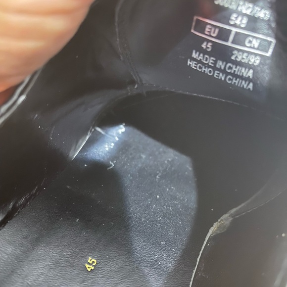 Zara Glossy Shine dress shoes Blk Sz 12 (45) - Picture 7 of 9